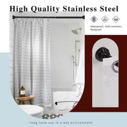 Stainless Steel Telescopic Curtain And Shower Rod, Extendable Tension Pole - thumbnail 4