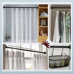 Stainless Steel Telescopic Curtain And Shower Rod, Extendable Tension Pole - thumbnail 3