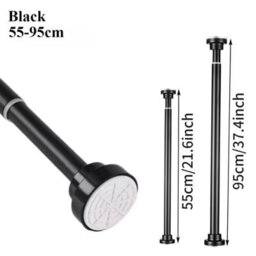 Stainless Steel Telescopic Curtain And Shower Rod, Extendable Tension Pole - thumbnail 2
