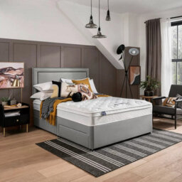 Xample Silentnight Malvern Fabric Headboard In Slate Grey Stylish Padded Panel Design Single, Double, King & Super King Sizes - thumbnail 3