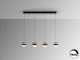 Luminosa Lighting Luminosa Orbes Bar Pendant Ceiling 4 Light Chrome Black Led 3000K - Uk Stock - thumbnail 4