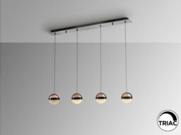 Luminosa Lighting Luminosa Orbes Bar Pendant Ceiling 4 Light Chrome Black Led 3000K - Uk Stock - thumbnail 5