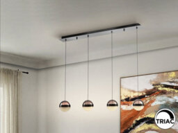 Luminosa Lighting Luminosa Orbes Bar Pendant Ceiling 4 Light Chrome Black Led 3000K - Uk Stock - thumbnail 1
