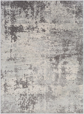 Livabliss Chester-Abstract Grey White Modern Marble Living Dining Bedroom Rug 120 X 170 Cm Easy Care, Non Shedding - image 1