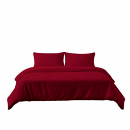 Microfibre Soft Touch Duvet Cover And Pillowcase/s Set Bed Linen Red - thumbnail 2