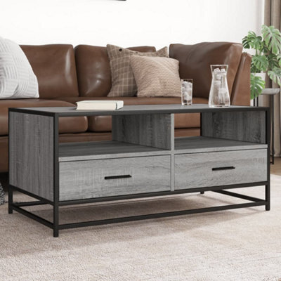 Walplus Coffee Table Grey Sonoma 100X50X45 Cm Engineered Wood And Metal - image 1