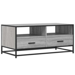 Walplus Coffee Table Grey Sonoma 100X50X45 Cm Engineered Wood And Metal - thumbnail 2