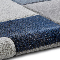 Grey/blue Geometric Modern Machine Made Easy To Clean Rug For Living Room Bedroom And Dining Room-120Cm X 170Cm - thumbnail 6