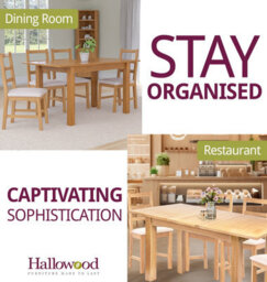 Hallowood Furniture Camberley Oak Butterfly Extending Dining Table With 4 Ladder Back Chairs In Beige Fabric Seats - thumbnail 6
