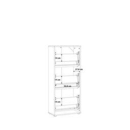 FurniComp LTD Furnicomp Ella 3 Drawer Small White Gloss And Oak Shoe Cabinet - thumbnail 7