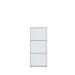 FurniComp LTD Furnicomp Ella 3 Drawer Small White Gloss And Oak Shoe Cabinet - thumbnail 2