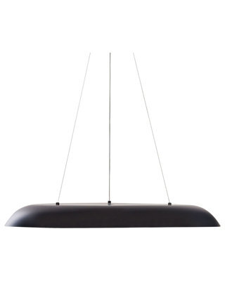 Beliani Black Metal Pendant Lamp With Integrated Led Ring, Adjustable Height, 60Cm Diameter - image 1