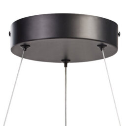 Beliani Black Metal Pendant Lamp With Integrated Led Ring, Adjustable Height, 60Cm Diameter - thumbnail 6