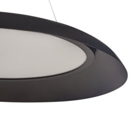 Beliani Black Metal Pendant Lamp With Integrated Led Ring, Adjustable Height, 60Cm Diameter - thumbnail 4