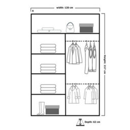 Sliding Wardrobes 4 u LTD Sliding Wardrobes 4U Evora Modern Sliding Mirror Door Wardrobe With Shelves & Rails In White, Black & Grey (White, 120Cm) - thumbnail 4