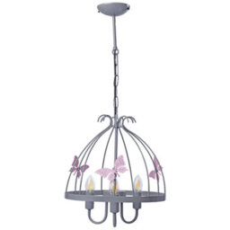 Milagro Kago Pink/grey Pendant Lamp Beautiful Hand Made Ceiling Light With A Butterfly Theme In Modern Grey And Baby Pink - thumbnail 7