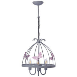 Milagro Kago Pink/grey Pendant Lamp Beautiful Hand Made Ceiling Light With A Butterfly Theme In Modern Grey And Baby Pink - thumbnail 5
