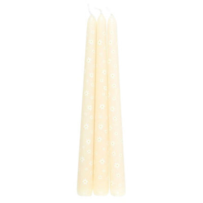 Something Different Carrot Patch Daisy Taper Candle (Pack Of 3) White/yellow (One Size) - image 1