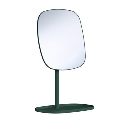 Beslagsboden Dark Green Make Up Mirror 192X192mm Freestanding With Tray 7X Magnification Vanity Bathroom Mirror - image 1