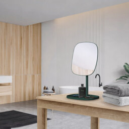 Beslagsboden Dark Green Make Up Mirror 192X192mm Freestanding With Tray 7X Magnification Vanity Bathroom Mirror - thumbnail 2
