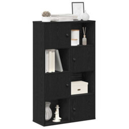 Berkfield Bookcase Black Oak 60X24X101.5 Cm Engineered Wood - thumbnail 1