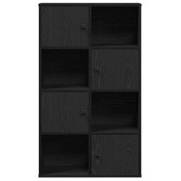 Berkfield Bookcase Black Oak 60X24X101.5 Cm Engineered Wood - thumbnail 4