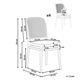 Beliani Set Of 4 Garden Chairs Plose Beige - thumbnail 3
