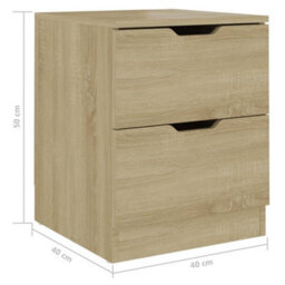 Berkfield Bedside Cabinets 2 Pcs Sonoma Oak 40X40X50 Cm Engineered Wood - thumbnail 7