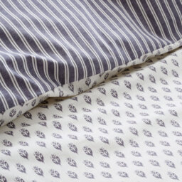 Bianca Fine Linens Amelie 200 Thread Count Cotton Reversible Super King Duvet Cover Set With Pillowcases Blue - thumbnail 5