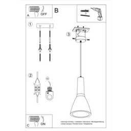 Sollux Lighting Empoli Concrete Grey 1 Light Classic Pendant Ceiling Light - thumbnail 5