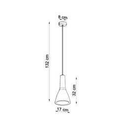Sollux Lighting Empoli Concrete Grey 1 Light Classic Pendant Ceiling Light - thumbnail 4