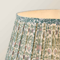 Valuelights Bobbin Floral Printed Pleated Shade Cream Bobble Floor Lamp With Bulb - thumbnail 4