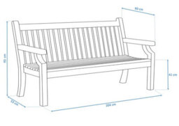 Winawood Sandwick 4 Seater Wood Effect Bench - New Teak - thumbnail 2