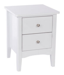 Core Products Como 2 Drawer Petite White Bedside Cabinet, H49.0Cm X W38.0Cm X D38.0Cm - thumbnail 3