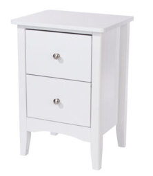 Core Products Como 2 Drawer Petite White Bedside Cabinet, H49.0Cm X W38.0Cm X D38.0Cm - thumbnail 1