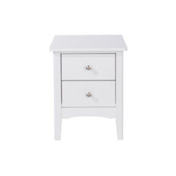 Core Products Como 2 Drawer Petite White Bedside Cabinet, H49.0Cm X W38.0Cm X D38.0Cm - thumbnail 2