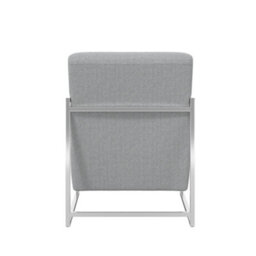 LPD Ritz Armchair Dove Grey Coloured Tweed Fabric With Sleek Silver Metal Frame - thumbnail 4