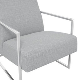 LPD Ritz Armchair Dove Grey Coloured Tweed Fabric With Sleek Silver Metal Frame - thumbnail 5