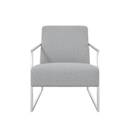 LPD Ritz Armchair Dove Grey Coloured Tweed Fabric With Sleek Silver Metal Frame