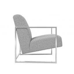 LPD Ritz Armchair Dove Grey Coloured Tweed Fabric With Sleek Silver Metal Frame - thumbnail 3