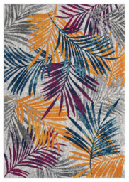 San Marino Modern Living Room Area Rug - Low Pile Leaf Design Muti Coloured 200Cm X 290Cm - thumbnail 1