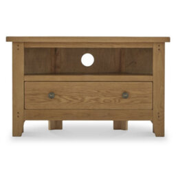 Broadway Oak 90Cm Corner Tv Unit - Fully Assembled By Roseland Furniture - thumbnail 2