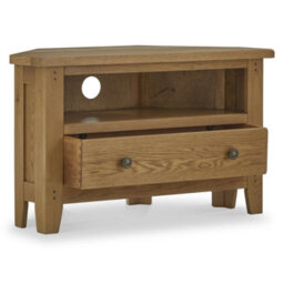 Broadway Oak 90Cm Corner Tv Unit - Fully Assembled By Roseland Furniture - thumbnail 3
