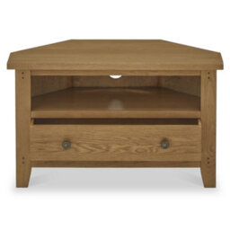 Broadway Oak 90Cm Corner Tv Unit - Fully Assembled By Roseland Furniture - thumbnail 5