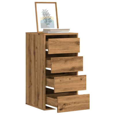 Berkfield Corner Chest Of Drawers Artisian Oak 40X41X76 Cm Engineered Wood - image 1