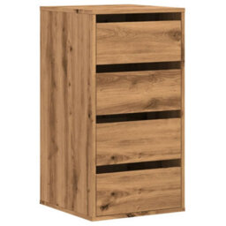 Berkfield Corner Chest Of Drawers Artisian Oak 40X41X76 Cm Engineered Wood - thumbnail 2