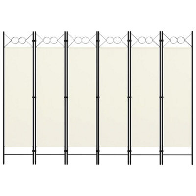 Berkfield 6-Panel Room Divider Cream White 240X180 Cm - image 1