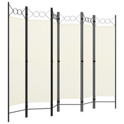 Berkfield 6-Panel Room Divider Cream White 240X180 Cm - thumbnail 3
