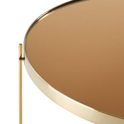 Beliani Golden Brown Tempered Glass Round Coffee Table 63 Cm Height, 63 Cm Diameter - thumbnail 4