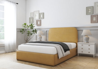 Comfort Beds Diana Mustard Plush Bed Frame - image 1